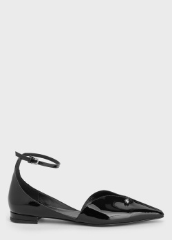 Лаковые босоножки Emporio Armani черного цвета, фото