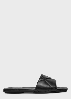 Стьобані шльопанці Emporio Armani чорного кольору, фото