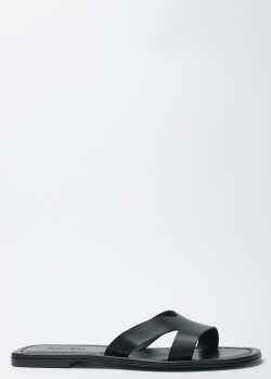 Шкіряні шльопанці Kenzo чорного кольору, фото