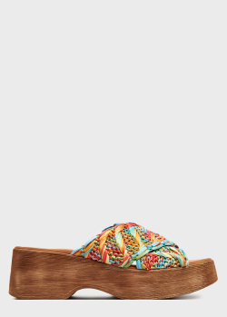 Разноцветные шлепанцы Nila&Nila на толстой подошве, фото