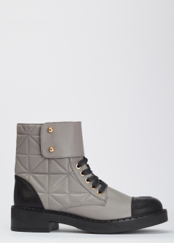 Шкіряні черевики Helena Soretti сірого кольору, фото