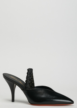 Черные мюли Santoni с острым носком, фото