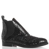 Перфорированные ботинки Azzedine Alaia черного цвета со вставками-резинками, фото