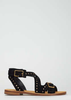 Чорні сандалі Zadig & Voltaire Cecilia Caprese з декором-заклепками, фото
