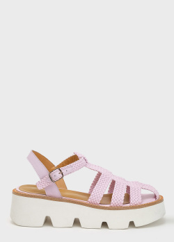 Плетеные сандалии Tosca Blu розового цвета, фото