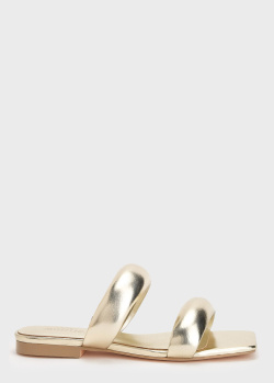 Золотистые шлепанцы Twin-Set с квадратным носком, фото