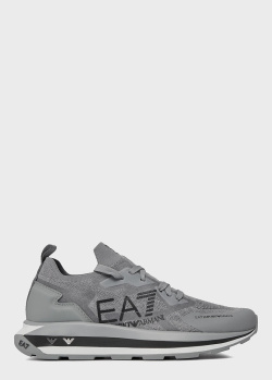 Текстильні кросівки EA7 Emporio Armani сірого кольору, фото