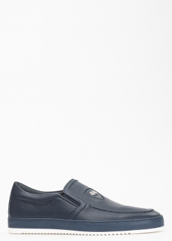 Синие туфли Giampiero Nicola с мелкой перфорацией, фото