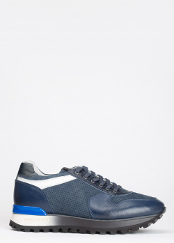 Сині кросівки Gianfranco Butter зі шкіри та замші, фото