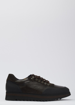 Кросівки зі шкіри Luca Guerrini коричневого кольору, фото