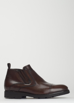 Коричневые ботинки Mario Bruni из гладкой и зернистой кожи, фото