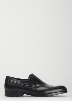 Чорні туфлі Mario Bruni із комбінованої шкіри, фото