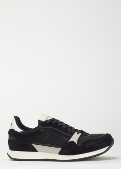 Кроссовки на шнуровке Emporio Armani черного цвета, фото