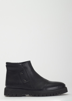 Черные ботинки Lab Milano из кожи с тиснением, фото