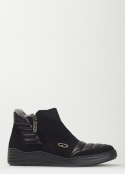 Чорні черевики Giovanni Conti із замші та шкіри, фото