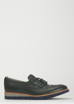Зелені туфлі Luca Guerrini з декором-китицею, фото