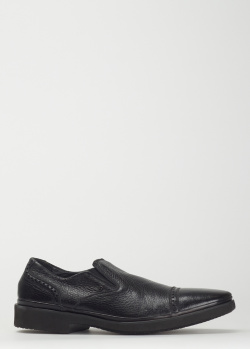 Черные туфли Luca Guerrini из крупнозернистой кожи, фото