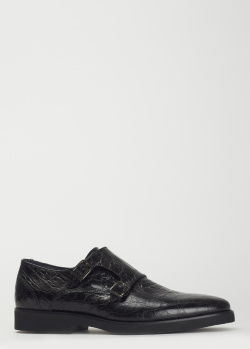 Туфлі-монки Luca Guerrini зі шкіри з тисненням, фото