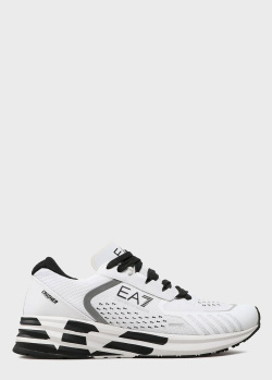 Белые кроссовки EA7 Emporio Armani с контрастными деталями, фото