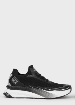 Текстильные кроссовки EA7 Emporio Armani черного цвета, фото