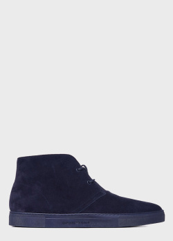 Ботинки из замши Emporio Armani синего цвета, фото