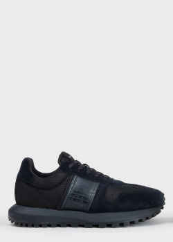 Кросівки на шнурівці Emporio Armani темно-синього кольору, фото