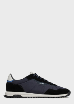 Чоловічі кросівки Hugo Boss темно-синього кольору, фото