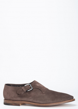 Замшевые туфли O`Keeffe коричневого цвета с пряжкой, фото