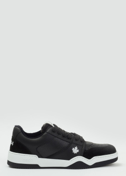 Черные кроссовки Dsquared2 из комбинированной кожи, фото