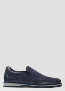 Замшевые туфли Luca Guerrini темно-синего цвета, фото