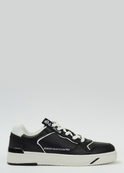 Кросівки зі шкіри John Galliano чорного кольору, фото