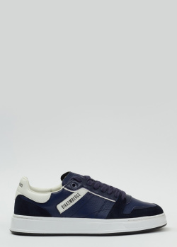 Синие кроссовки Bikkembergs из комбинированной кожи, фото