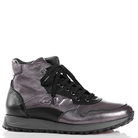 Сірі черевики Giampiero Nicola з чорними вставками, фото