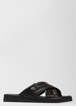 Чорні шльопанці Giampiero Nicola на товстій підошві, фото