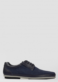 Синие туфли Gianfranco Butteri из нубука и кожи, фото