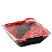 Ланч-бокс квадратний Black+Blum Box Appetit 880мол чорний з червоним, фото