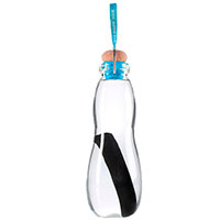 Еко-пляшка скляна Black+Blum Eau Good 650мл із блакитним декором, фото
