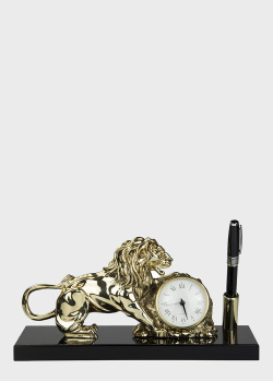 Настільний годинник ArtBe з позолоченим левом, фото