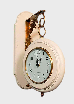 Настенные двусторонние часы Capanni из антикварного дерева, фото