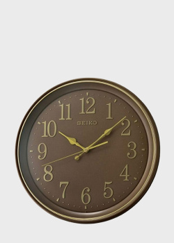 Настінний годинник коричневого кольору Seiko Wall Clock, фото