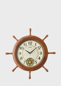 Деревянные настенные часы Seiko с маятником, фото