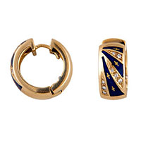 Серьги-кольца Faberge из желтого золота с бриллиантами, фото