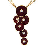 Золотая цепочка с кулоном Faberge с бриллиантами, фото