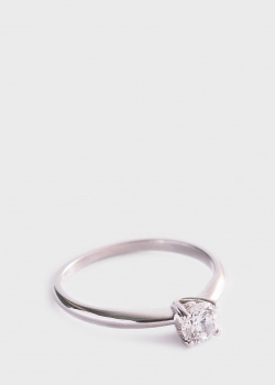 Женское золотое кольцо с белым бриллиантом, фото