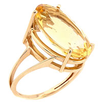 Кольцо из красного золота с желтым цитрином, фото