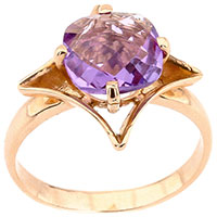 Золотое кольцо с фиолетовым аметистом, фото