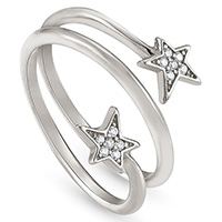 Широкое кольцо Nomination Stella с двумя звездами и цирконами, фото