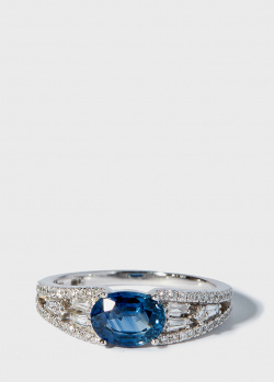 Перстень Zarina Prive з сапфіром (1,47 ct) та діамантами, фото