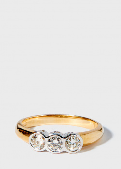 Кольцо из желтого золота Zarina Sparkling Eyes с бриллиантовой дорожкой, фото
