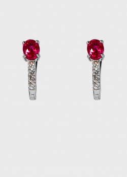 Сережки Zarina Кольори Кохання з рубінами та діамантами, фото